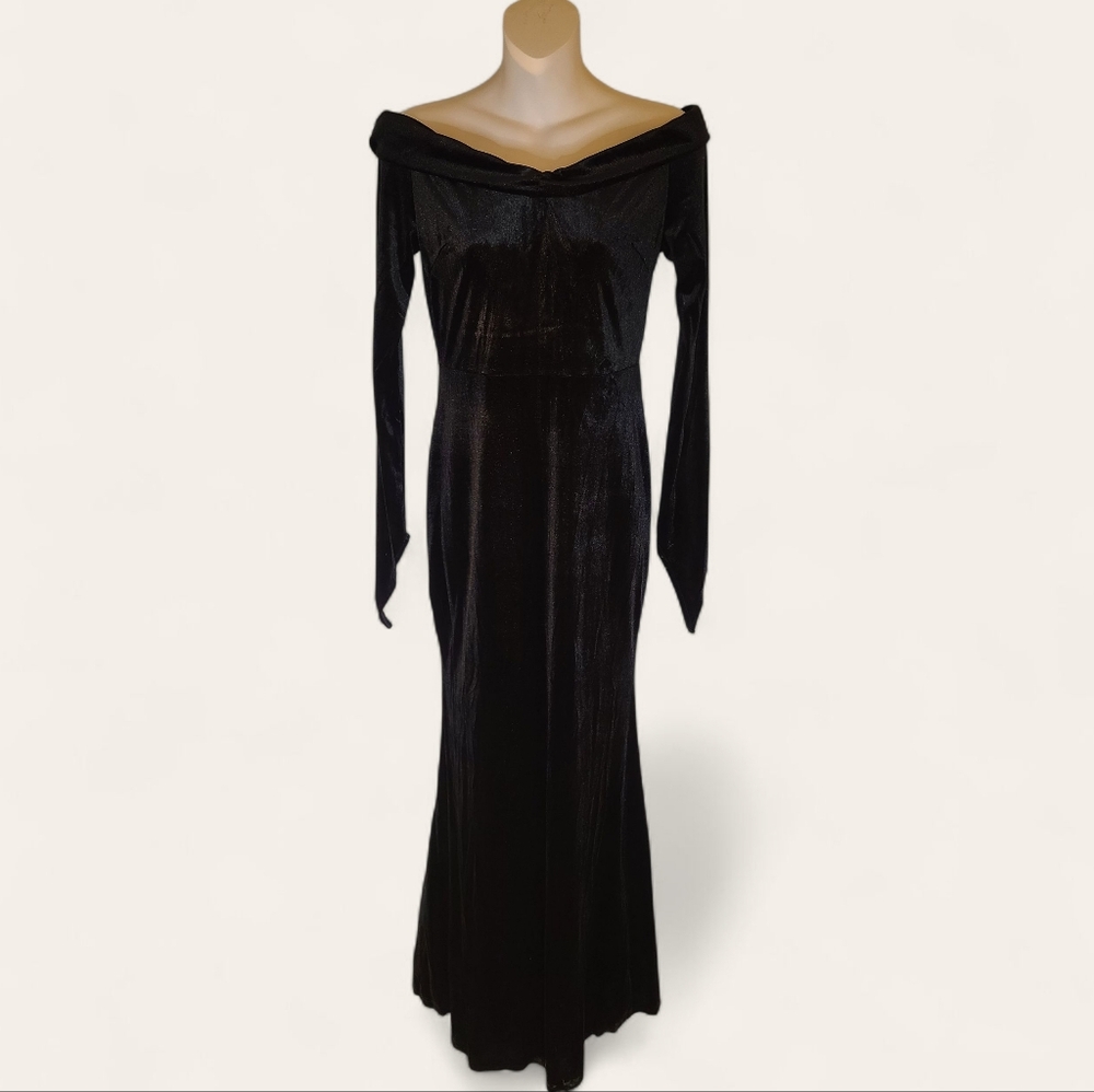 MORTICIA ADDAMS OFF THE SHOULDER COSPLAY COSTUME DRESS NWT small